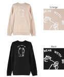 セール★2490円→1490円 ポリエステルコットン裏起毛レギュラーベアイラストトップス メンズ メール便不可
