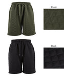 セール★1990円→550円 パンツ メンズ キルティング イージーパンツ ハーフパンツ ショーツ ウエストゴム ウエスト紐 ポケット 無地 短パン メール便不可 24ss