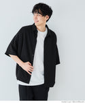 WEB限定セール★2690円→990円 シャツ メンズ レギュラーカラー ゆったり 半袖 ボタン 羽織り シンプル ミディアム丈 無地 半袖シャツ 薄手生地 メール便可 24ss coca コカ
