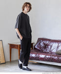 セール★1690円→990円 Tシャツ メンズ ミニ裏毛 スウェット ビックシルエット クルーネック リブ 半袖 無地 ミディアム丈 ベーシック メール便不可 24ss coca コカ