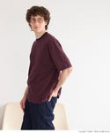 セール★1290円→550円 Tシャツ メンズ カットソー ボーダー オーバーサイズ クルーネック リブ 半袖 コットン ミディアム丈 カジュアル メール便不可 24ss
