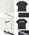 セール★890円→390円 キッズ 120-150 Tシャツ カットソー 半袖 ロゴTシャツ 刺繍 クルーネック 天竺 伸縮性 ミディアム丈 薄手 女の子 親子お揃い 子供服 メール便可