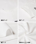 Tシャツ レディース カットソー ロゴTシャツ 半袖 プリント 英字 ロールアップスリーブ  ミディアム丈 メール便可 24aw